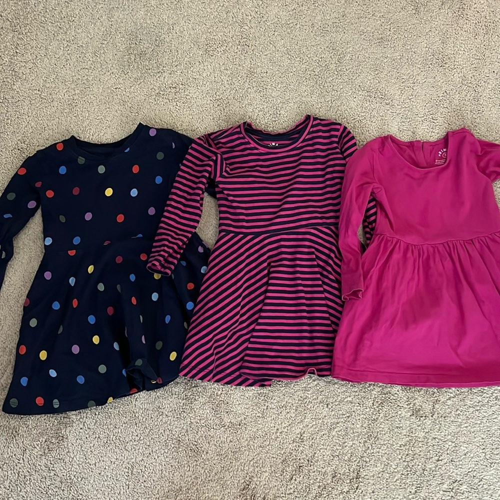 Three size 3T long sleeve primary dresses